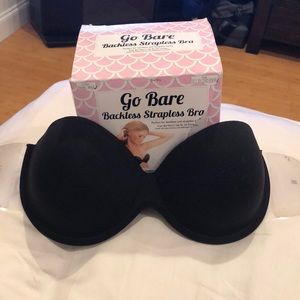 NEW Backless strapless bra by GoBare, Black DDD